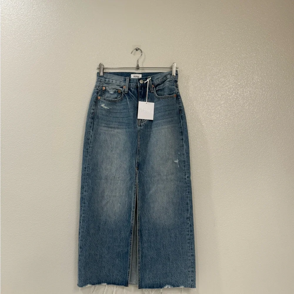 Pistola Alice Denim Midi Skirt - Picture 7 of 13